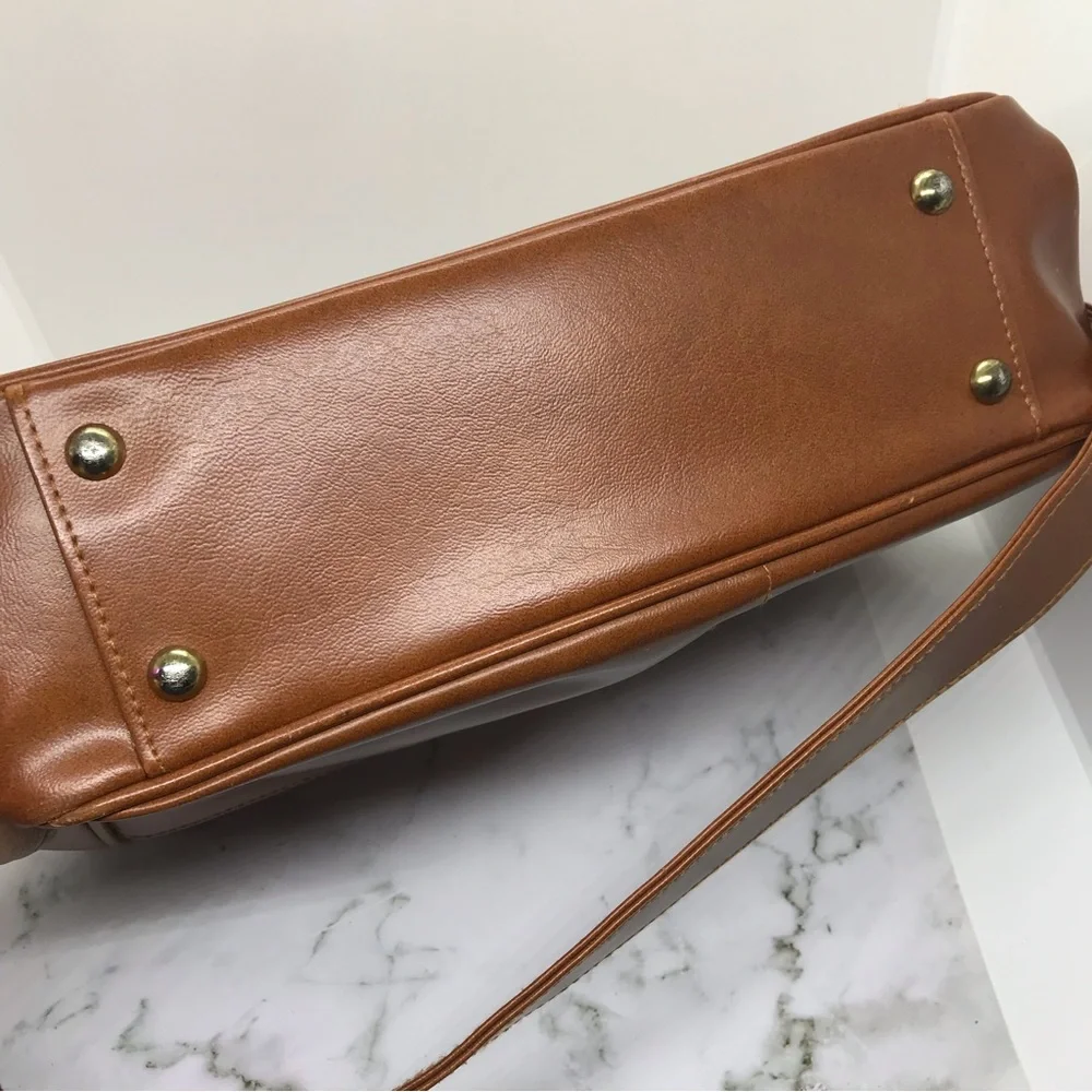 Vintage Brown Leather Shoulder Bag Purse - Picture 10 of 16
